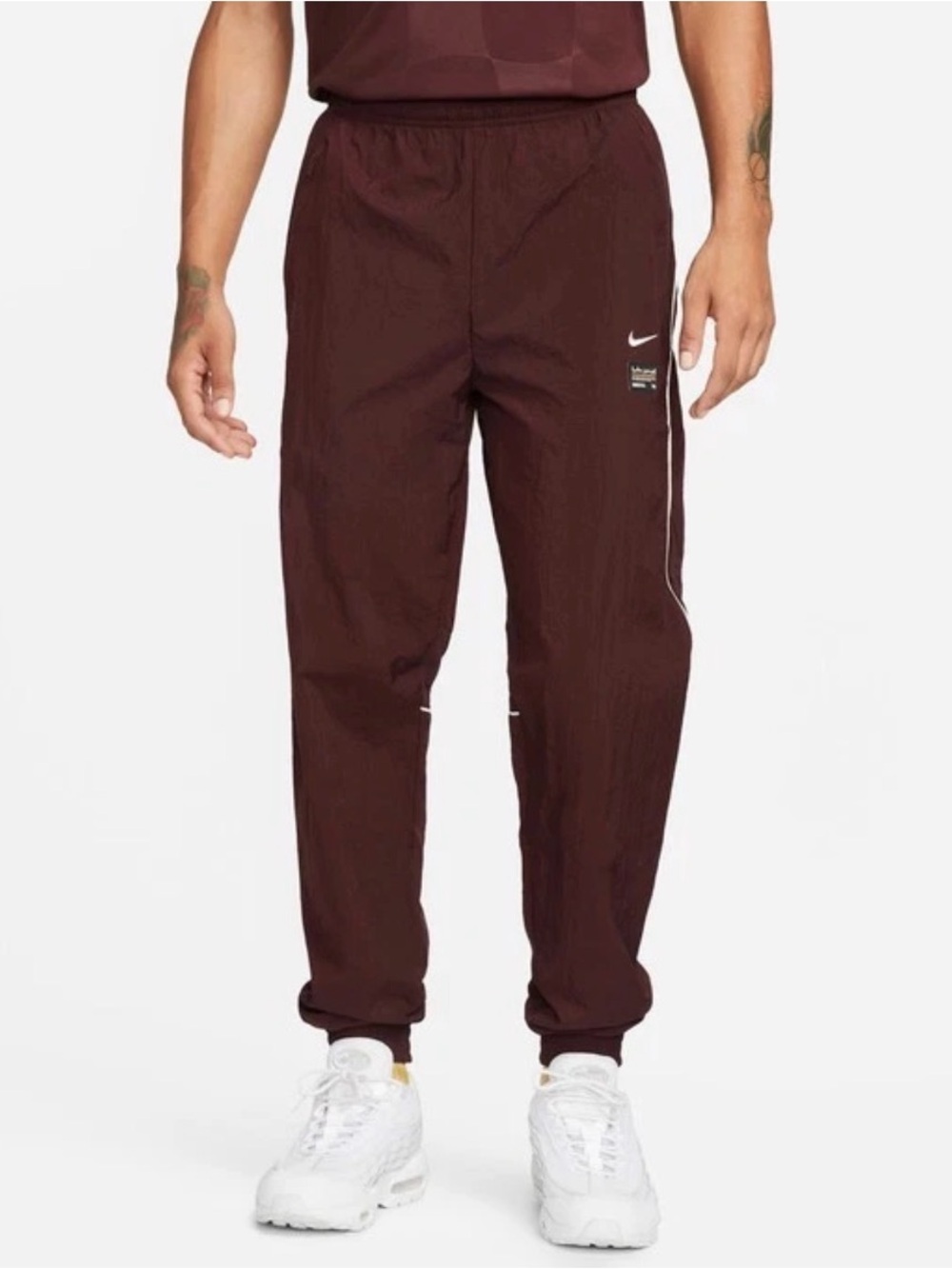 Nike FC Repel Soccer Trainer Pants 1994 In Burgundy Crush/Summit White Size: M